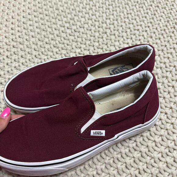 Burgundy vans slip ons - Picture 2 of 5